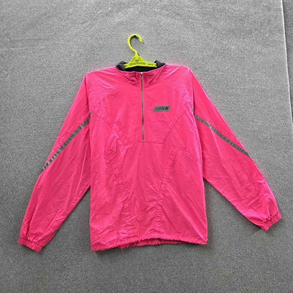 VINTAGE Nike Women Jacket L Pink Activewear Half Zip Windbreaker Y2K Pullover